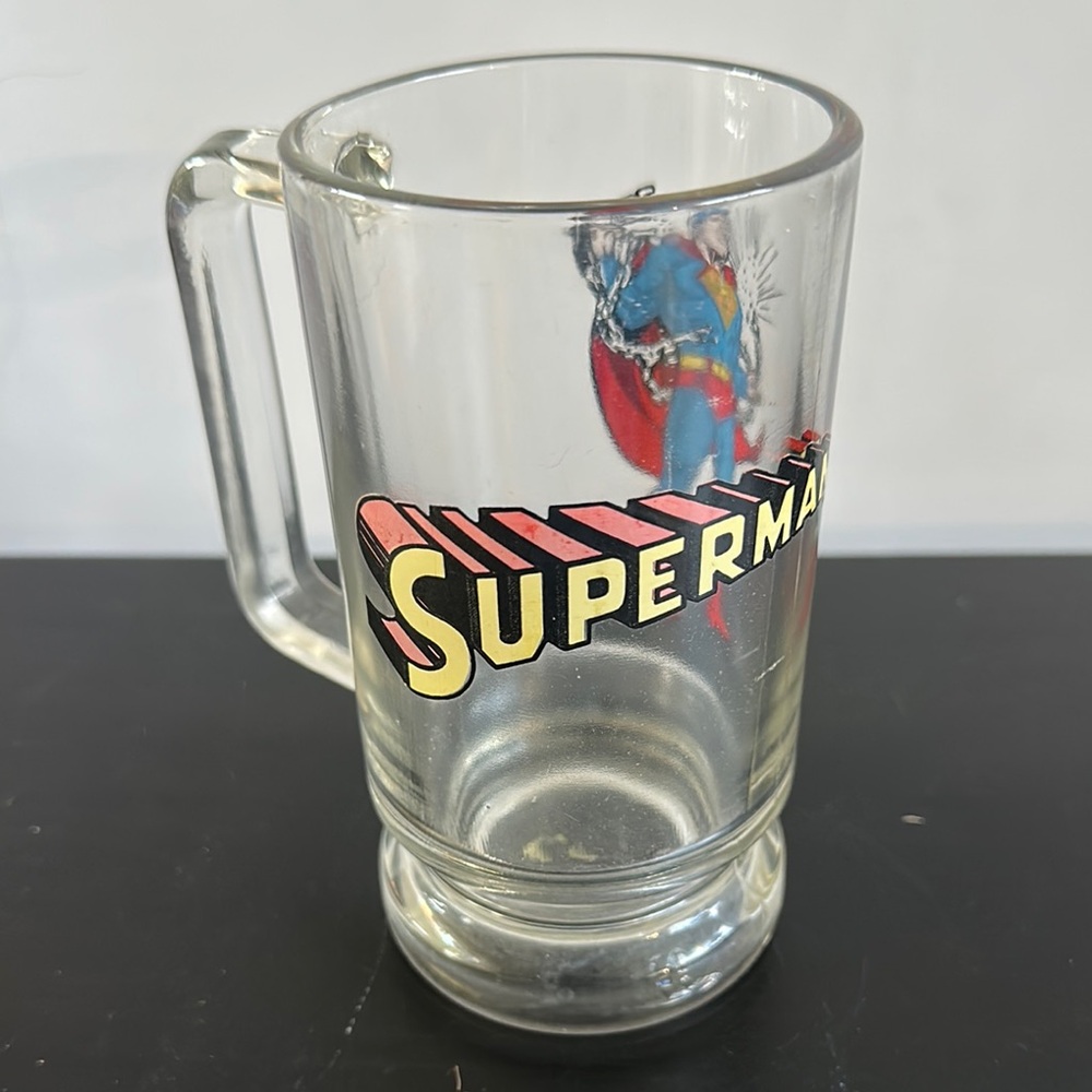 Superman Vintage Clear Glass Mug